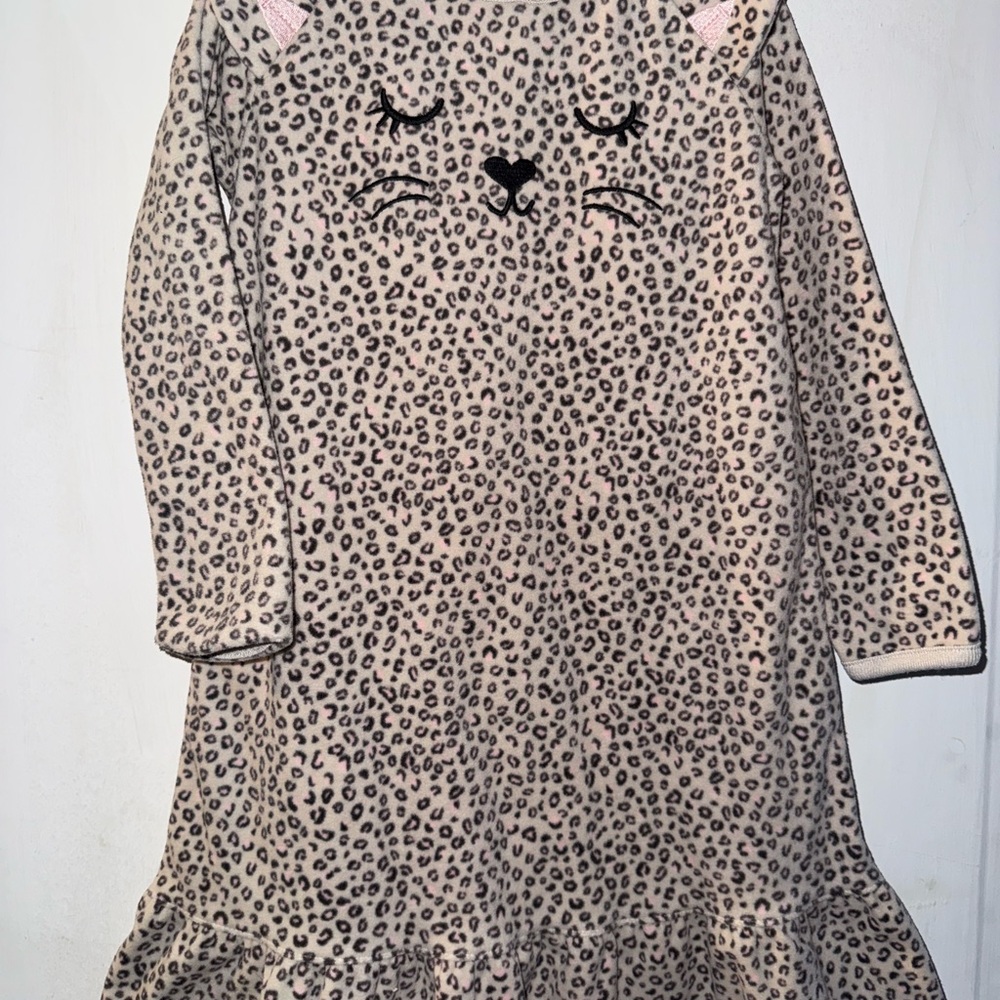 Carter's Pink and Black Leopard Nightgown